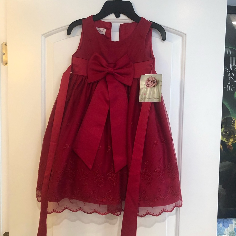 My Princess Wear Little Girls Red Dress - Size 4